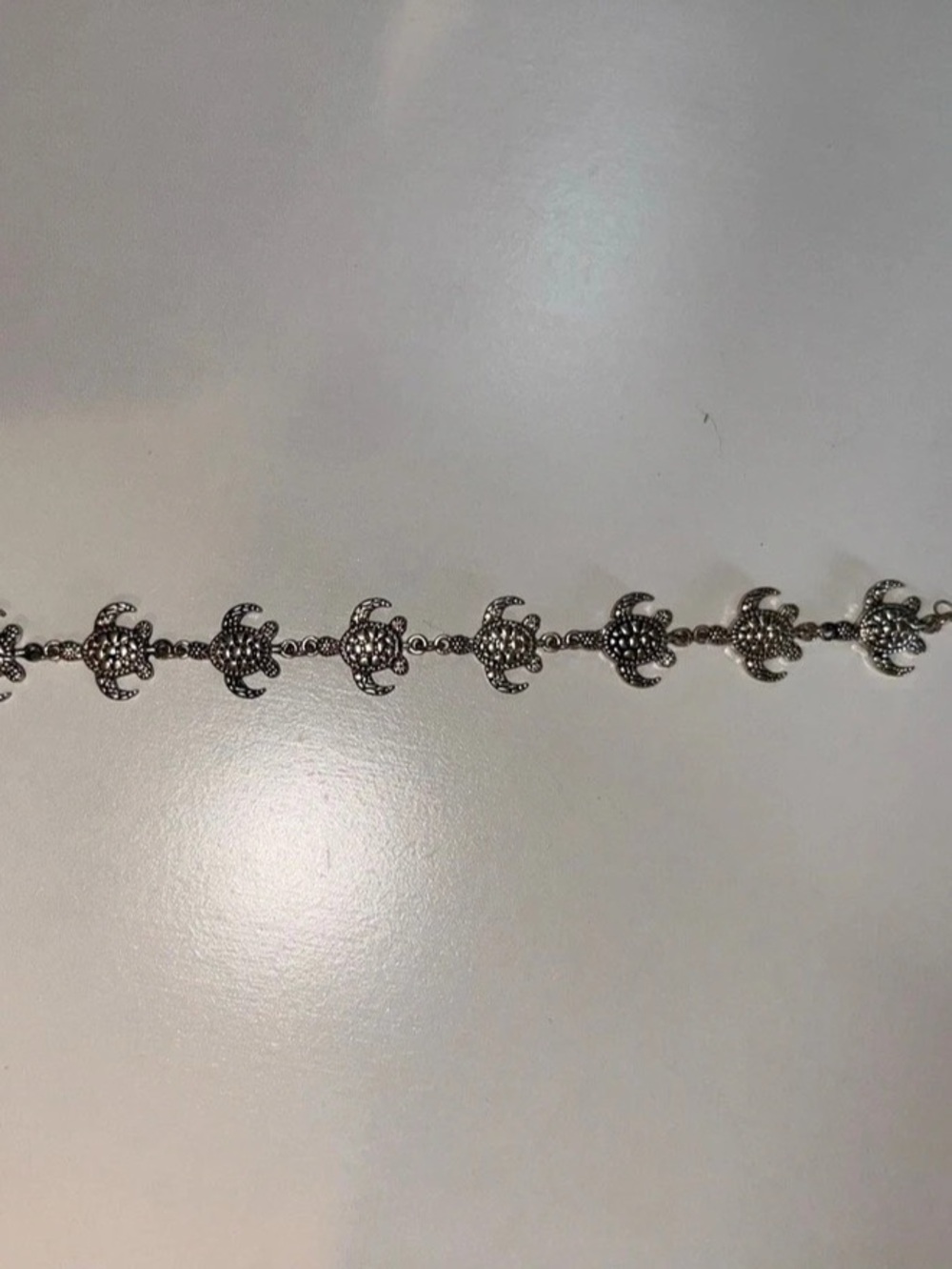 Silver Sea Turtle Link Bracelet
